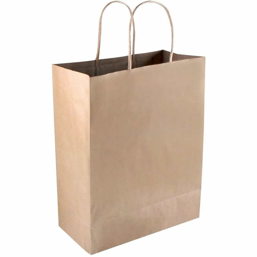 COSCO Premium Large Brown Paper Shopping Bags - 13" Length x 10" Width - Kraft - Paper - Shopping - 50 / Box
