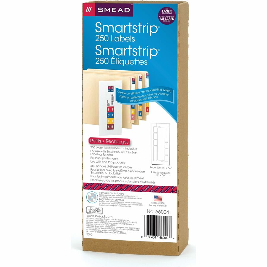 Smead Smartstrip Labels Refill Pack - 7 1/2" Width x 1 1/2" Length - Laser - 1 Pack