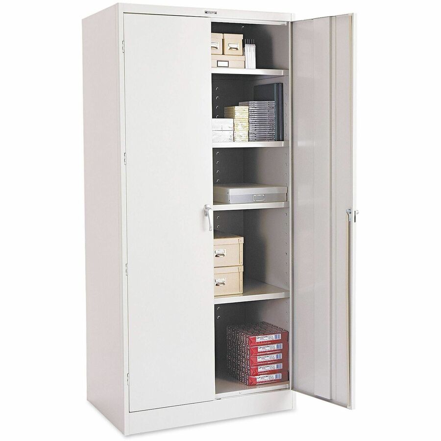 Tennsco Storage Cabinet (Unassembled) 2470 - 36" Width x 24" Depth x 78" Height - 5 x Shelf(ves) - 2 x Standard Door(s) - Heavy Duty, Locking Door, Hinged Door, Reinforced, Carrying Handle, Durable, Adjustable Leveler, Rugged, Welded - Light Gray - Pow...