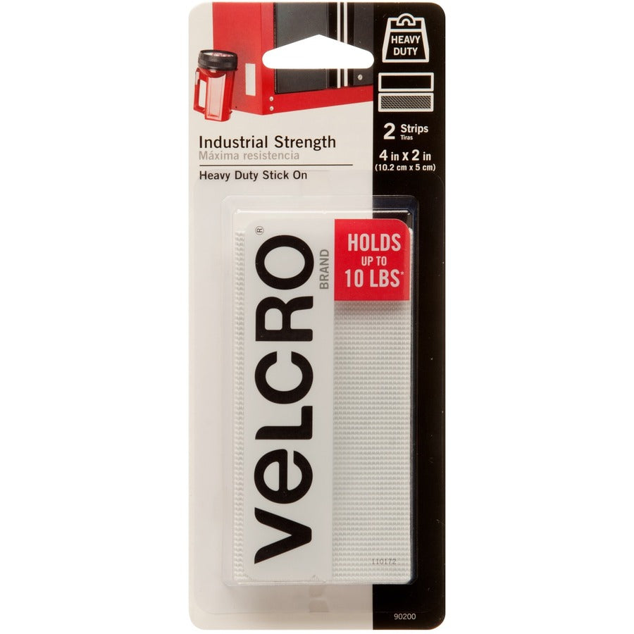 VELCRO®, 90200 Heavy Duty Industrial Strength - 4" Length x 2" Width - White - Water Proof, Water Resistant - For Holding - 2 / Pack