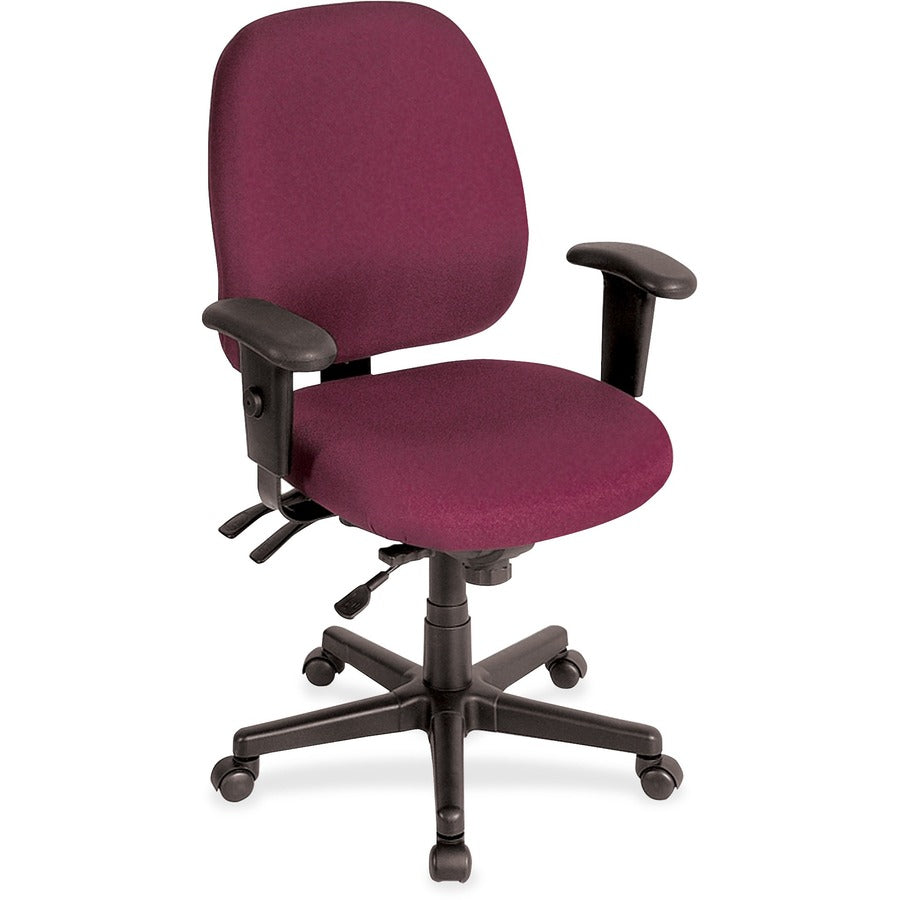 Eurotech 49802A Multifunction Task Chair - Burgundy Seat Color - Foam Seat Material - Foam Back Material - 5-star Base - 1 Each