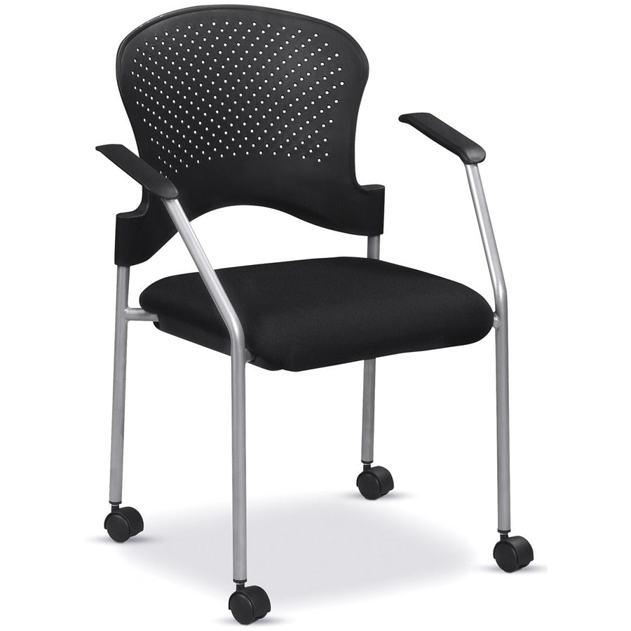 Eurotech Breeze Guest Chair - Black Seat Color - Fabric Seat Material - Gray Frame Color - Steel Frame Material - 1 Each
