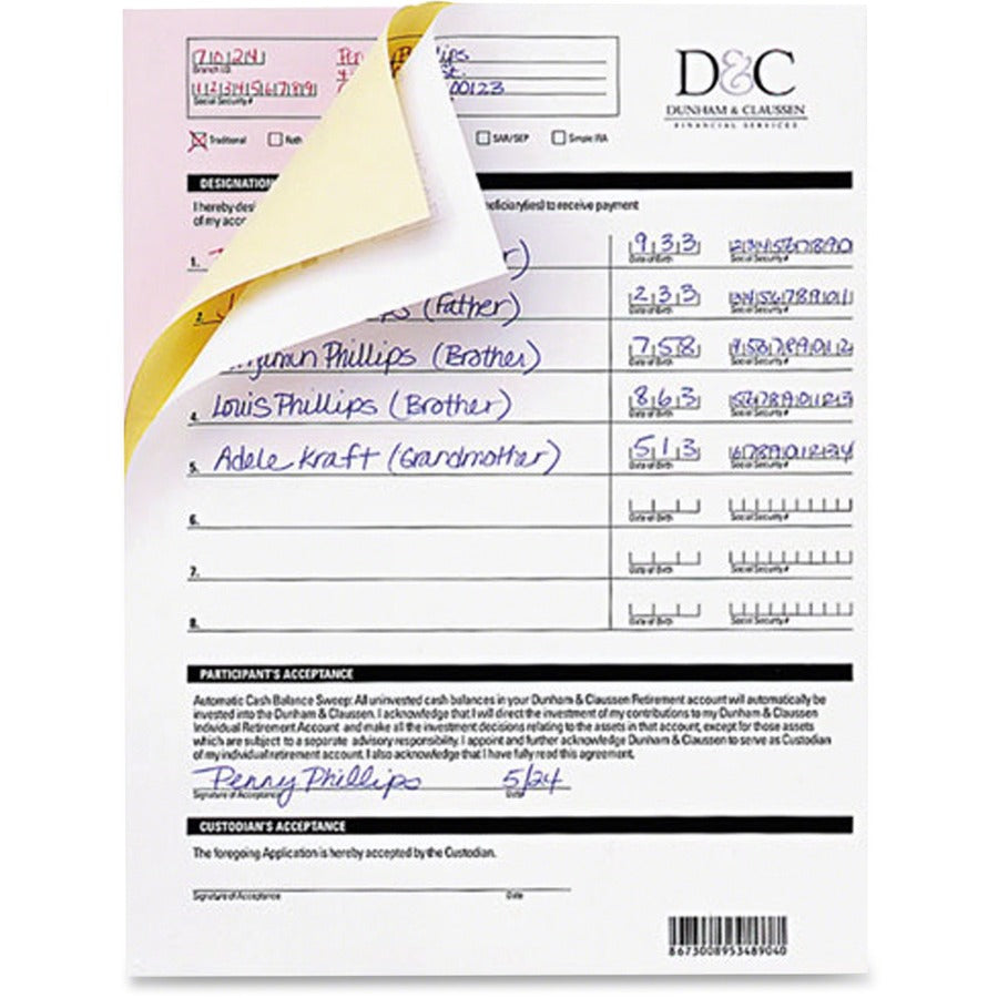Nekoosa Fast Pack Digital Carbonless Paper - 92 Brightness - Letter - 8 1/2" x 11" - 23 lb Basis Weight - Sustainable Forestry Initiative (SFI) - Unpunched, Single Sheet Sequence - White - 500 Sheets per Ream - 1 Carton