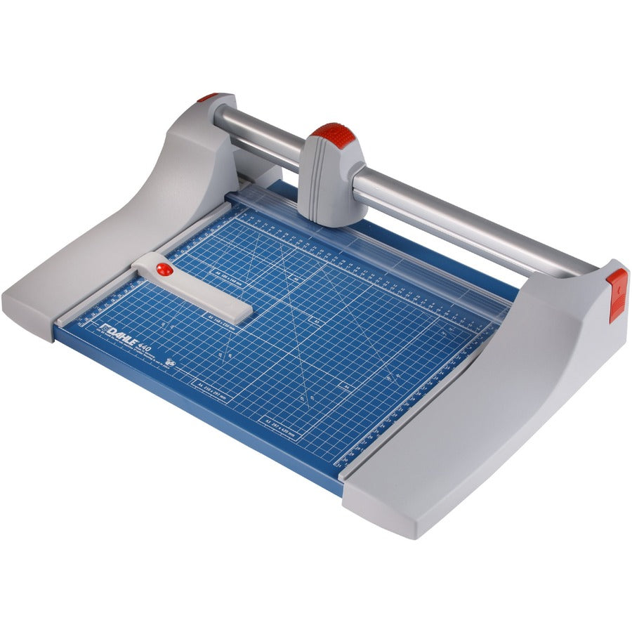 Dahle 440 Premium Rotary Trimmer - 30 Sheet Cutting Capacity - 14" Cutting Length - 4" Height x 15.1" Width x 22" Length - Ground Blade, Self-sharpening Blade, Sturdy, Metal Base, Adjustable Alignment Guide, Bi-Directional Cutting, Dual Cylinder Guide...