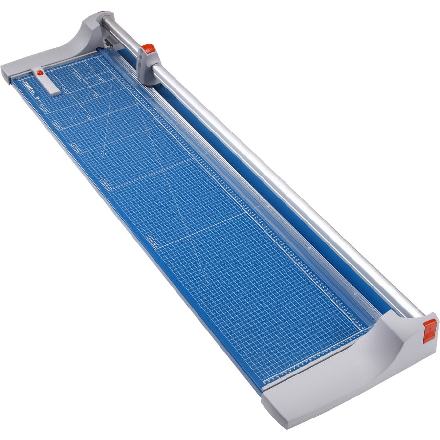Dahle 448 Premium Rotary Trimmer - 20 Sheet Cutting Capacity - 51" Cutting Length - 4" Height x 15.1" Width x 59" Length - Durable, Sturdy, Self-sharpening Blade, Automatic Clamp, Metal Base, Ground Blade, Dual Cylinder Guide Bar, Adjustable Alignment...