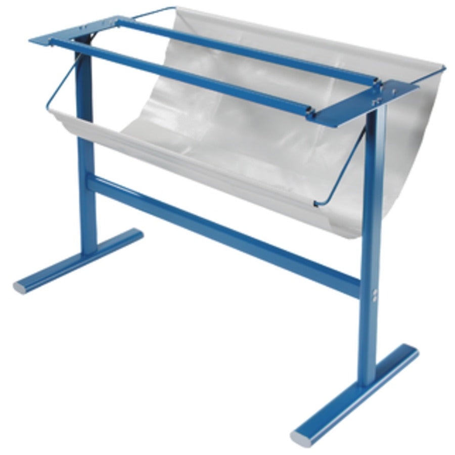 Dahle 796 Premium Rotary Trimmer Stand w/Paper Catch - 34.50" Height x 14" Width - Steel, Vinyl - Blue