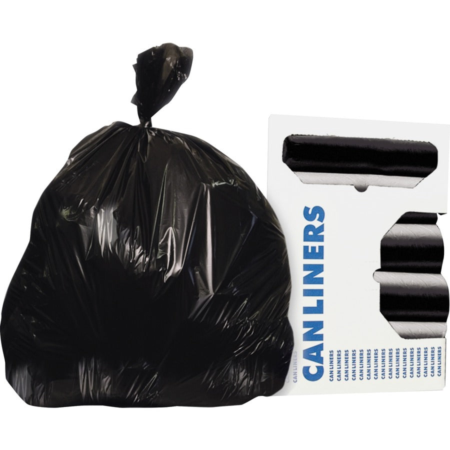 Heritage AccuFit 1.3mil Black Can Liners - 44 gal/75 lb Capacity - 50" Length x 37" Width x 1.30 mil (33 Micron) Thickness - Black - Can - 20/Roll - 5 / Carton