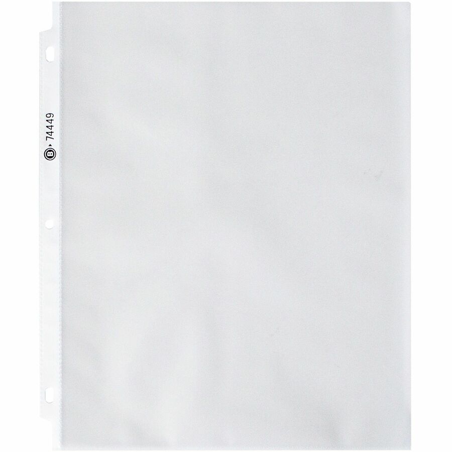 Business Source Nonglare Top-loading Sheet Protectors - 11" Height x 9" Width x 3.3 mil Thickness - For Letter 8 1/2" x 11" Sheet - Ring Binder - Rectangular - Clear - Polypropylene - 100 / Box