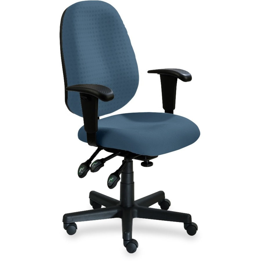 9 to 5 Seating Agent 1660 Mid-Back Task Chair with Arms - Peacock Seat Color - Polyester Seat Material - Acrylic Back Material - 5-star Base - 1 Each