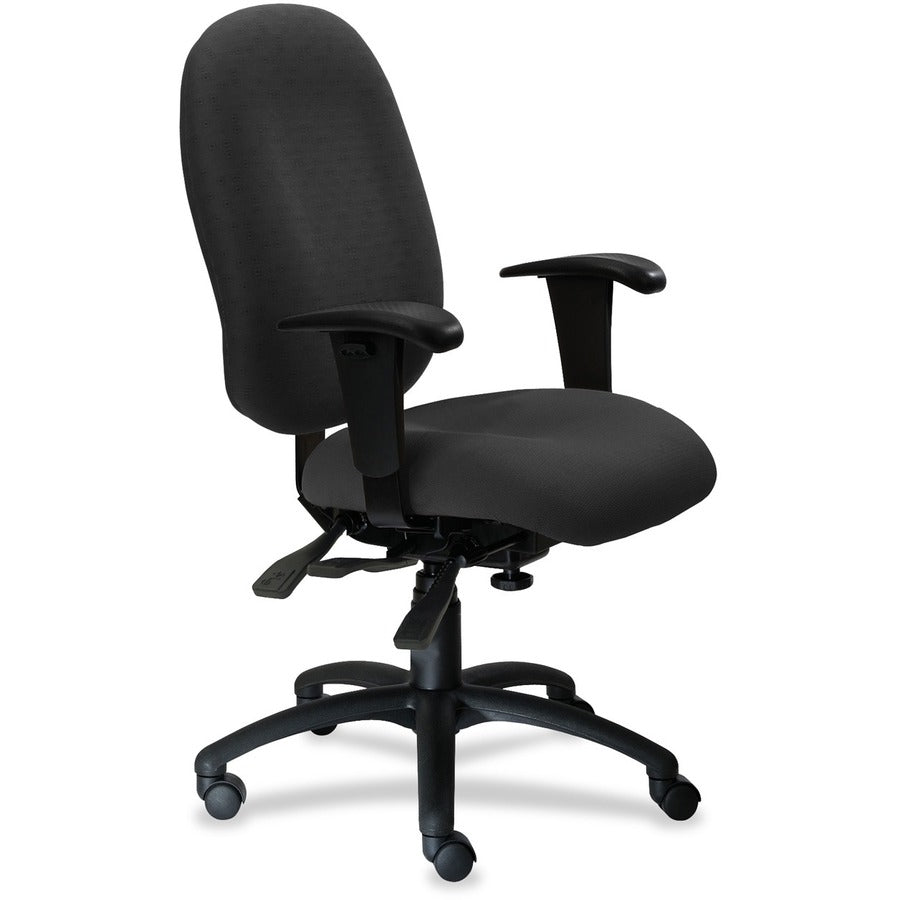 9 to 5 Seating Logic 1780 High-Back Task Chair with Arms - Coal Seat Color - Polyester Seat Material - Acrylic Back Material - 5-star Base - 1 Each