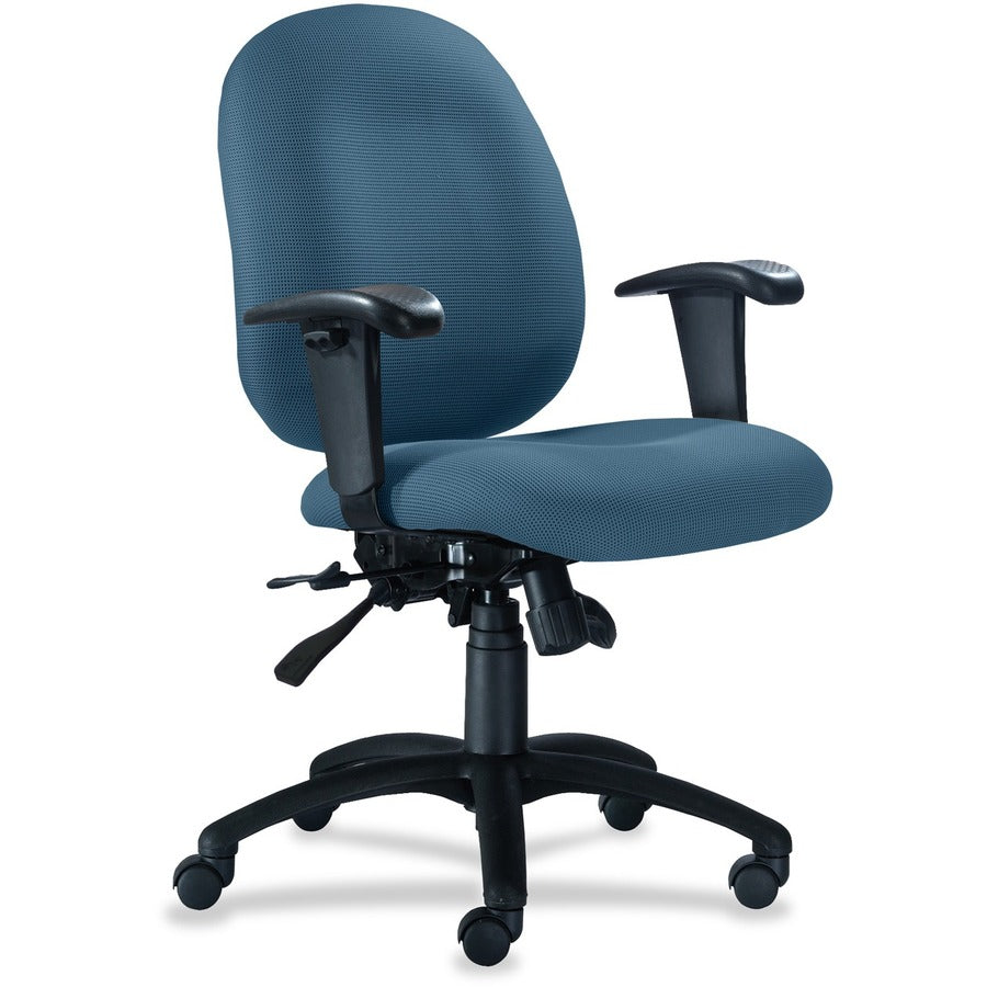 9 to 5 Seating Logic 1760 Mid-Back Task Chair with Arms - Peacock Seat Color - Polyester Seat Material - Acrylic Back Material - 5-star Base - 1 Each
