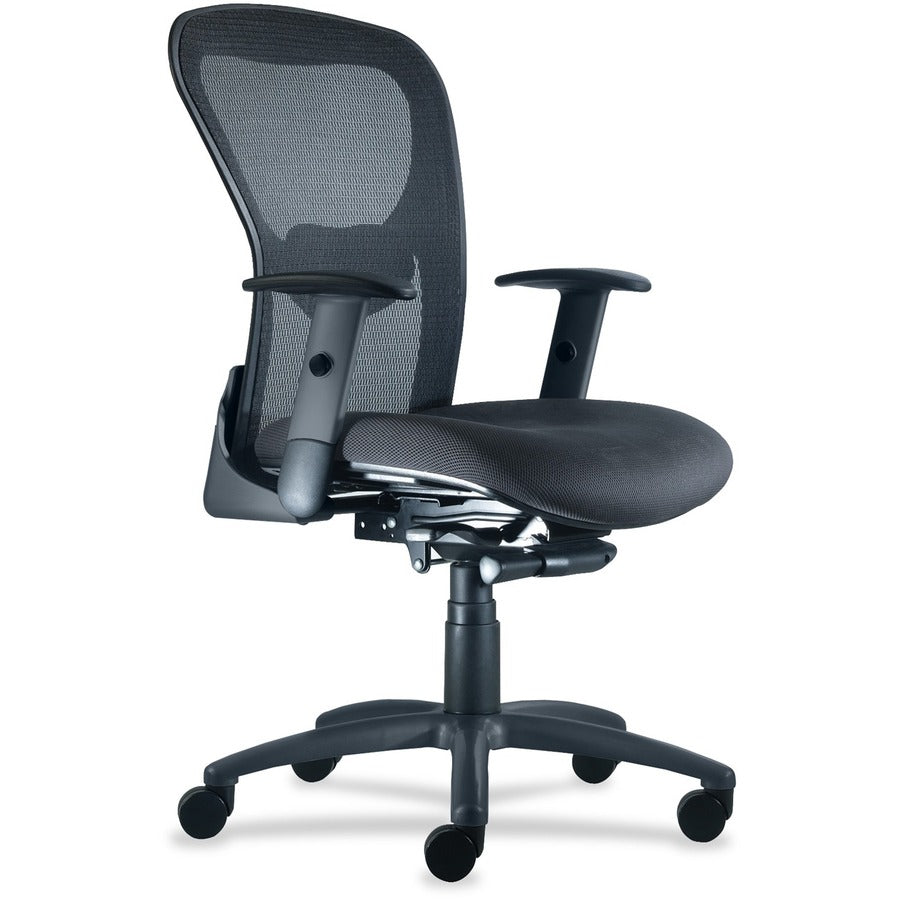 9 to 5 Seating Strata 1560 Mid Back Mesh Chair with Silver Accent - Coal Seat Color - Polyester Seat Material - Acrylic Back Material - 5-star Base - 1 Each