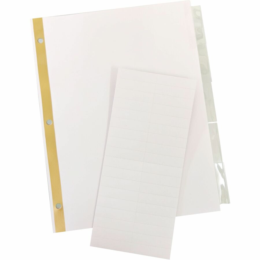 Business Source Tear-resistant Clear Tab Index Dividers - 5 x Divider(s) - 5 Tab(s)/Set - 8.5" Divider Width x 11" Divider Length - Letter - White Divider - Clear Tab(s) - 100% Recycled - Tear Resistant - 1 Set