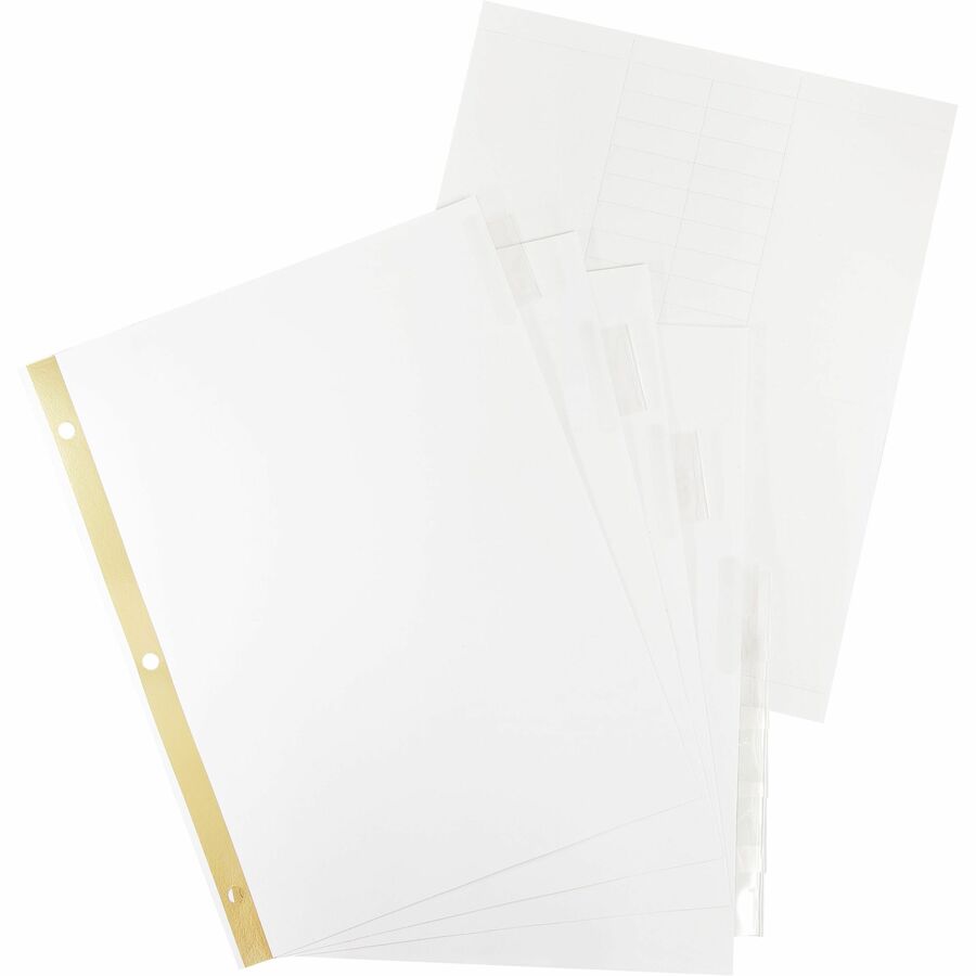 Business Source Tear-resistant Clear Tab Index Dividers - 8 Tab(s) - 8.5" Divider Width x 11" Divider Length - Letter - White Divider - Clear Tab(s) - 100% Recycled - Tear Resistant - 1 Set