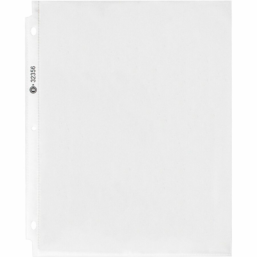Business Source Nonglare Top-loading Sheet Protectors - 11" Height x 9" Width x 2.4 mil Thickness - For Letter 8 1/2" x 11" Sheet - Rectangular - Clear - Polypropylene - 1 Pack