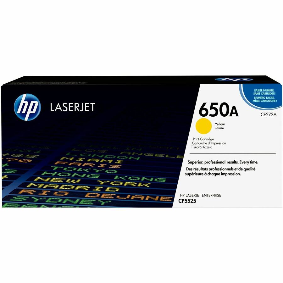 HP 650A (CE272A) Original Laser Toner Cartridge - Single Pack - Yellow - 1 Each - 15000 Pages