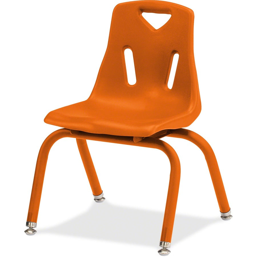 Jonti-Craft Berries Plastic Chairs with Powder Coated Legs - Orange Seat Color - Polypropylene Seat Material - Powder Coated Frame Color - Steel Frame Material - Four-legged Base - Orange - 1 Each