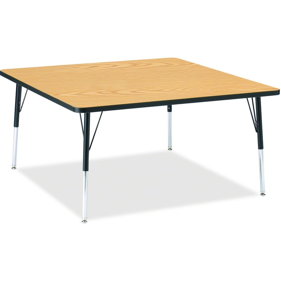 Jonti-Craft Berries Adult Height Classic Color Top Square Table - Black Oak Square, Laminated Top - Four Leg Base - 4 Legs - Height Adjustable - 24" to 31" Adjustment - 48" Table Top Length x 48" Table Top Width x 1.13" Table Top Thickness - 31" Height...