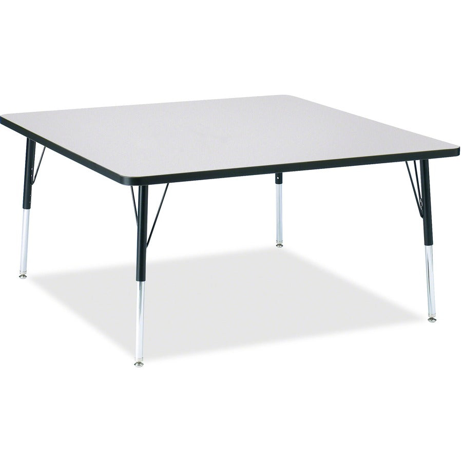 Jonti-Craft Berries Adult Height Prism Color Edge Square Table - Black Square, Laminated Top - Four Leg Base - 4 Legs - Height Adjustable - 24" to 31" Adjustment - 48" Table Top Length x 48" Table Top Width x 1.13" Table Top Thickness - 31" Height - Ar...