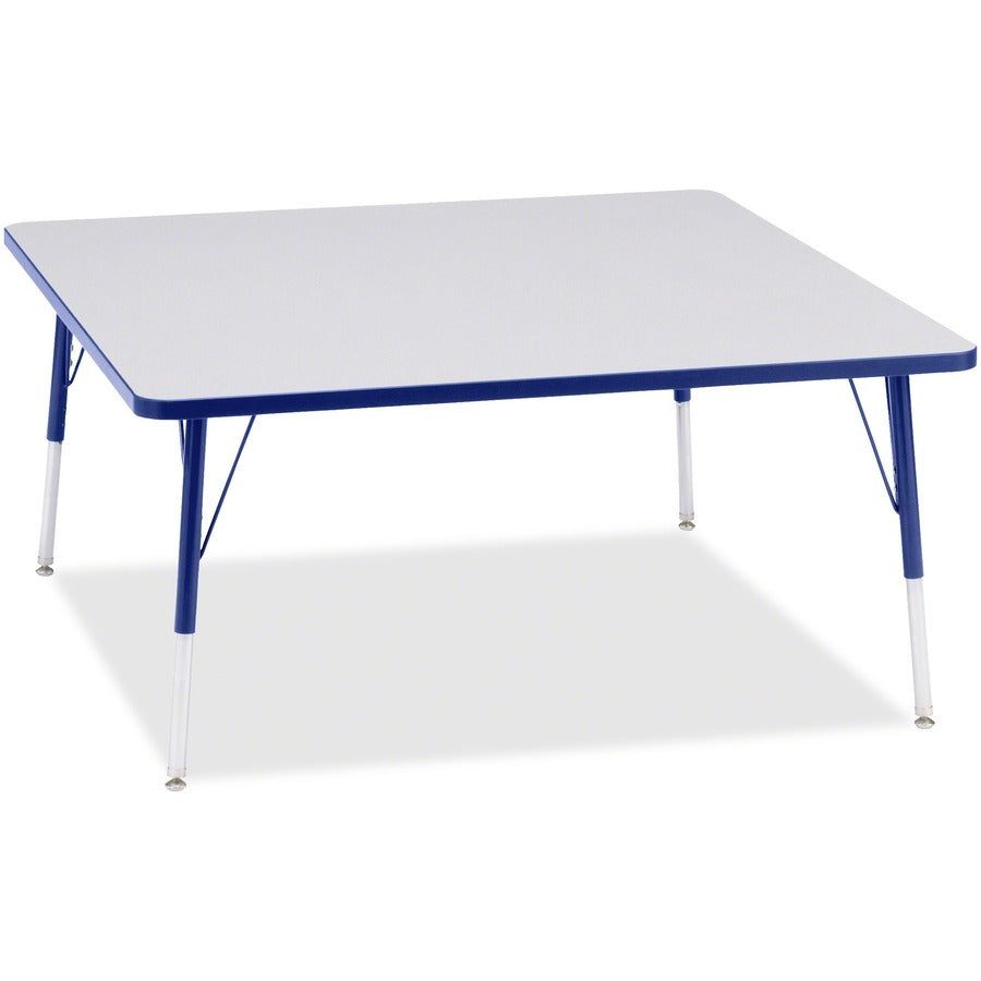 Jonti-Craft Berries Adult Height Prism Color Edge Square Table - Blue Square, Laminated Top - Four Leg Base - 4 Legs - Height Adjustable - 24" to 31" Adjustment - 48" Table Top Length x 48" Table Top Width x 1.13" Table Top Thickness - 31" Height - Art...