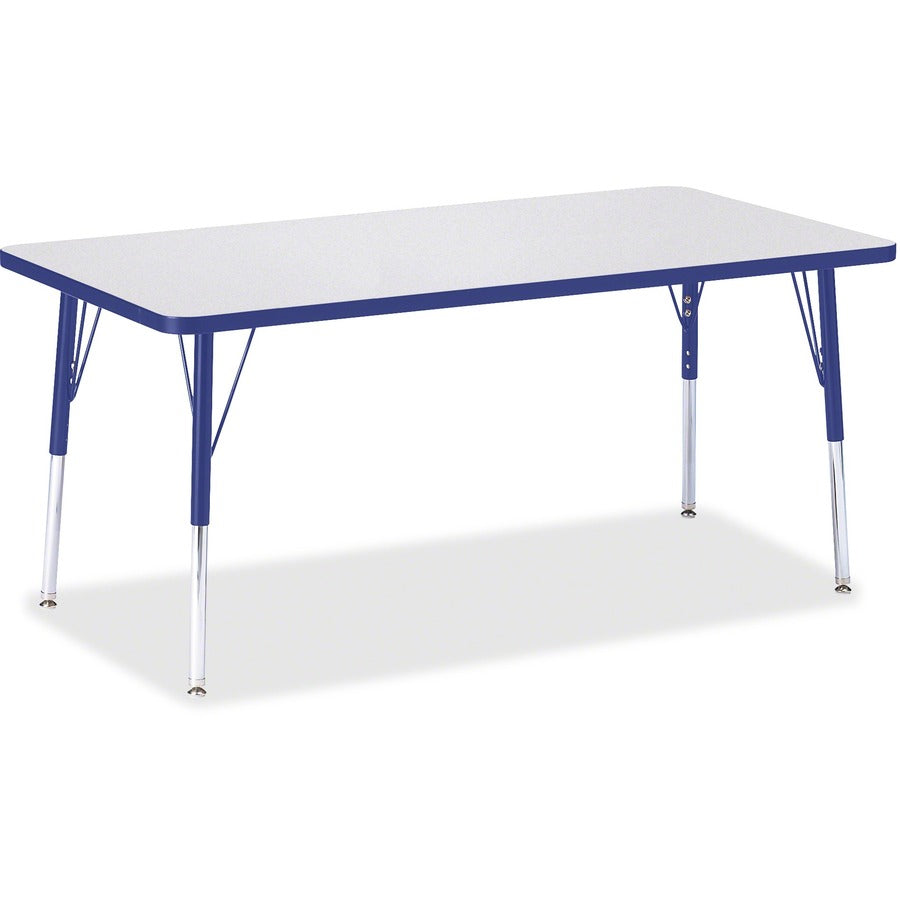 Jonti-Craft Berries Adult Height Color Edge Rectangle Table - Black Rectangle, Laminated Top - Four Leg Base - 4 Legs - Height Adjustable - 24" to 31" Adjustment - 60" Table Top Length x 30" Table Top Width x 1.13" Table Top Thickness - 31" Height - Ar...