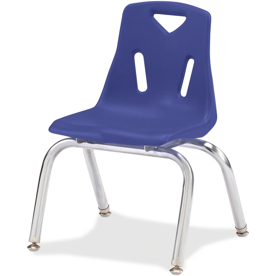 Jonti-Craft Berries Stacking Chair - Steel Frame Material - Four-legged Base - Blue - Polypropylene - 1 Each