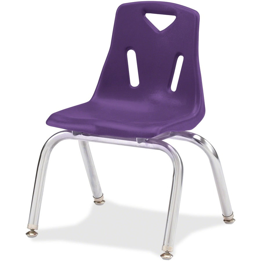 Jonti-Craft Berries Stacking Chair - Steel Frame Material - Four-legged Base - Purple - Polypropylene - 1 Each