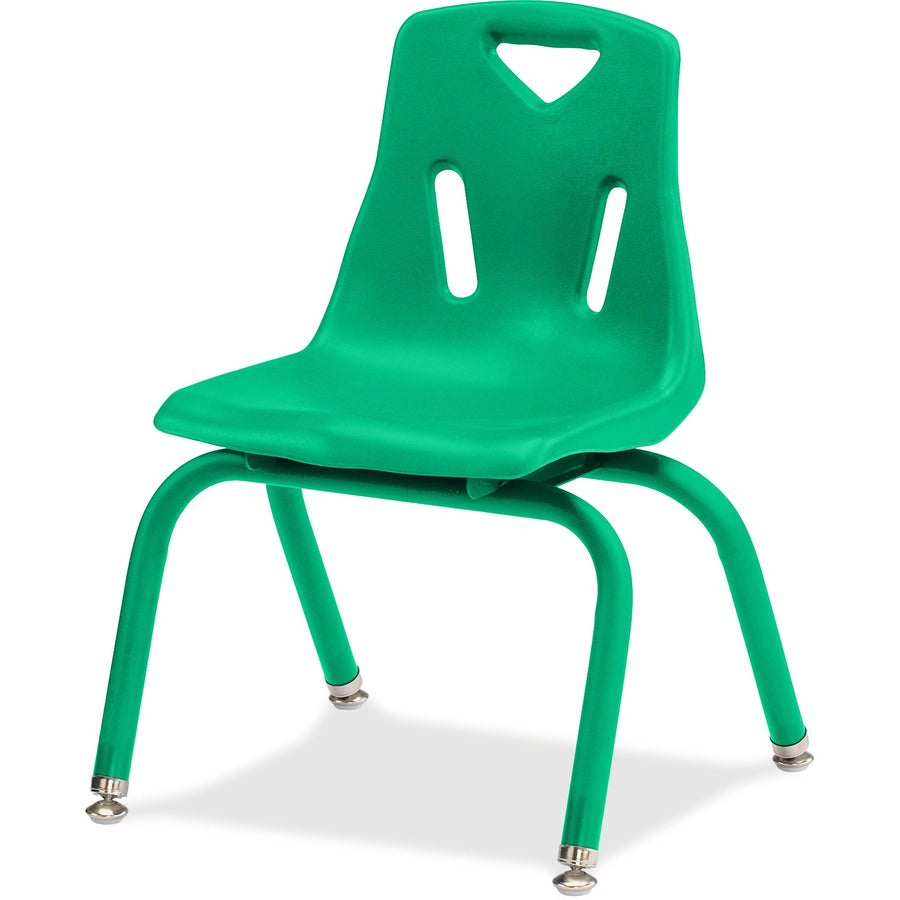 Jonti-Craft Berries Stacking Chair - Steel Frame Material - Four-legged Base - Green - Polypropylene - 1 Each