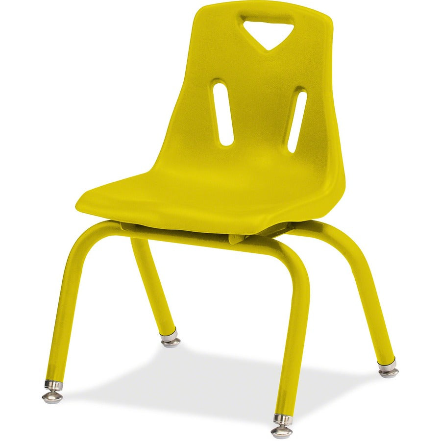 Jonti-Craft Berries Plastic Chair with Powder Coated Legs - Steel Frame Material - Four-legged Base - Yellow - Polypropylene - 1 Each