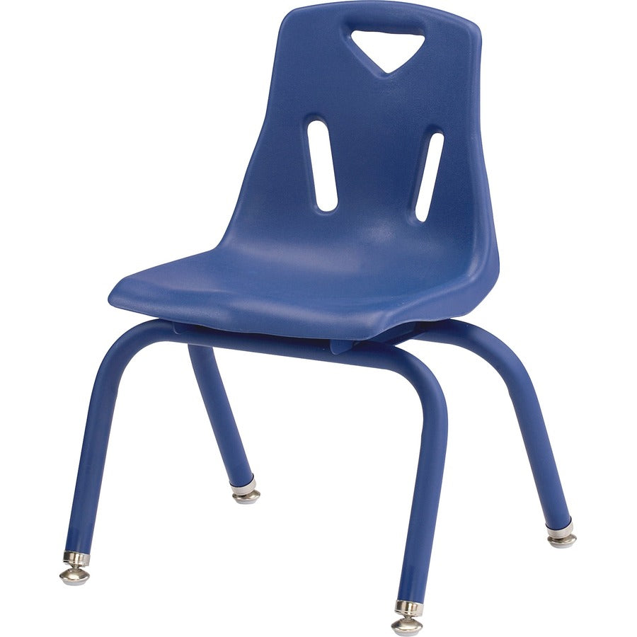 Jonti-Craft Berries Plastic Chair with Powder Coated Legs - Steel Frame Material - Four-legged Base - Blue - Polypropylene - 1 Each