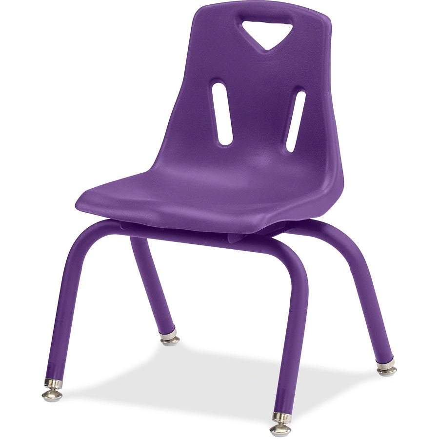 Jonti-Craft Berries Stacking Chair - Steel Frame Material - Four-legged Base - Purple - Polypropylene - 1 Each