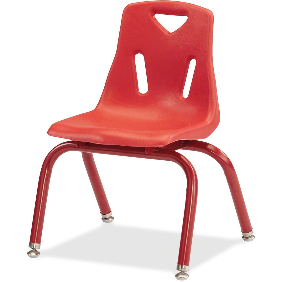 Jonti-Craft Berries Plastic Chair with Powder Coated Legs - Steel Frame Material - Four-legged Base - Red - Polypropylene - 1 Each