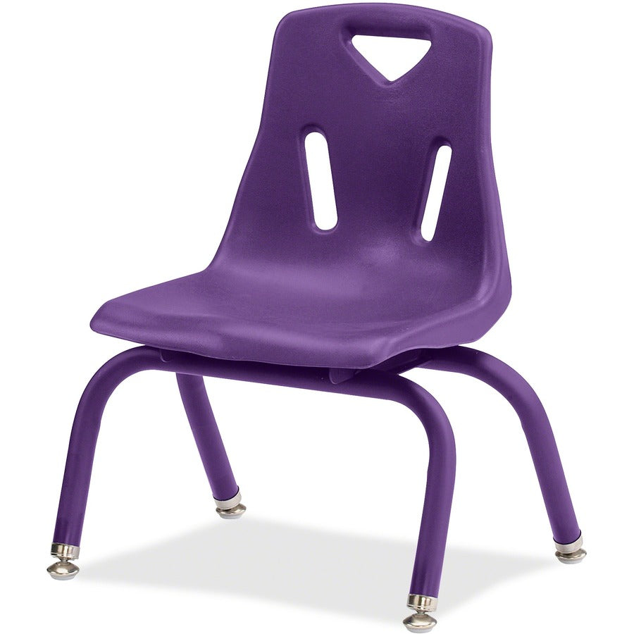 Jonti-Craft Berries Plastic Chair with Powder Coated Legs - Steel Frame Material - Four-legged Base - Purple - Polypropylene - 1 Each