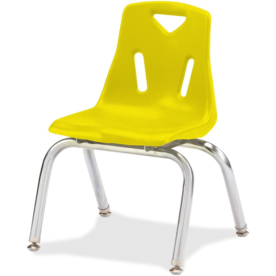 Jonti-Craft Berries Plastic Chairs with Chrome-Plated Legs - Yellow Seat Color - Polypropylene Seat Material - Steel Frame Material - Four-legged Base - Yellow - 1 Each