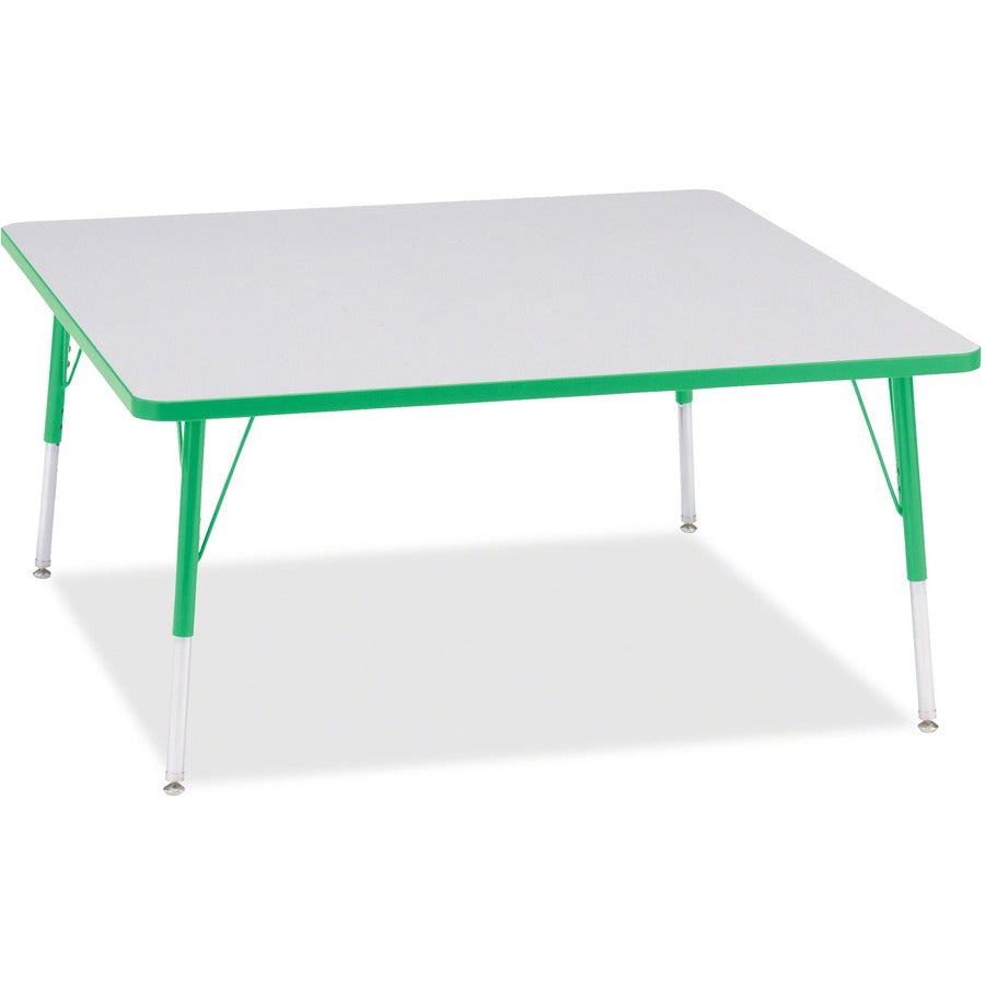 Jonti-Craft Berries Adult Height Prism Color Edge Square Table - Green Square, Laminated Top - Four Leg Base - 4 Legs - Height Adjustable - 24" to 31" Adjustment - 48" Table Top Length x 48" Table Top Width x 1.13" Table Top Thickness - 31" Height - Ar...