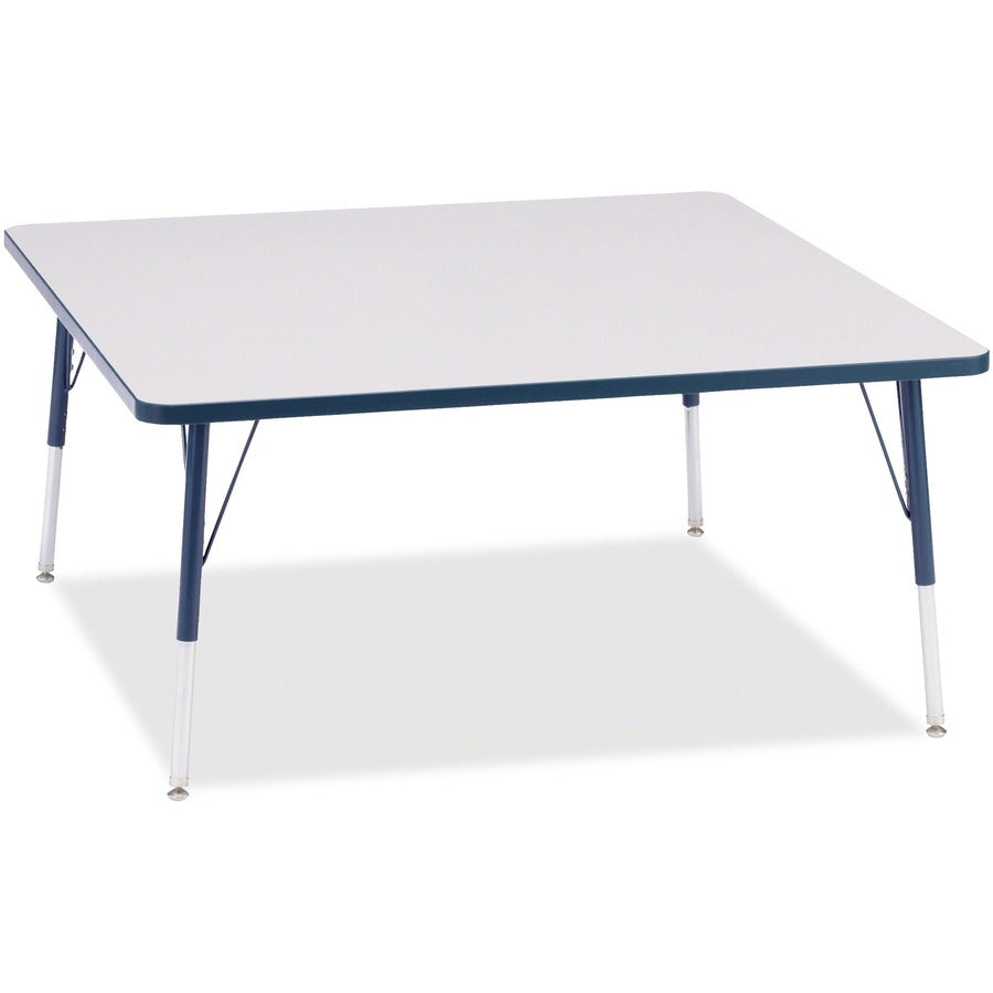 Jonti-Craft Berries Adult Height Prism Color Edge Square Table - Laminated Square, Navy Top - Four Leg Base - 4 Legs - Height Adjustable - 24" to 31" Adjustment - 48" Table Top Length x 48" Table Top Width x 1.13" Table Top Thickness - 31" Height - Art...