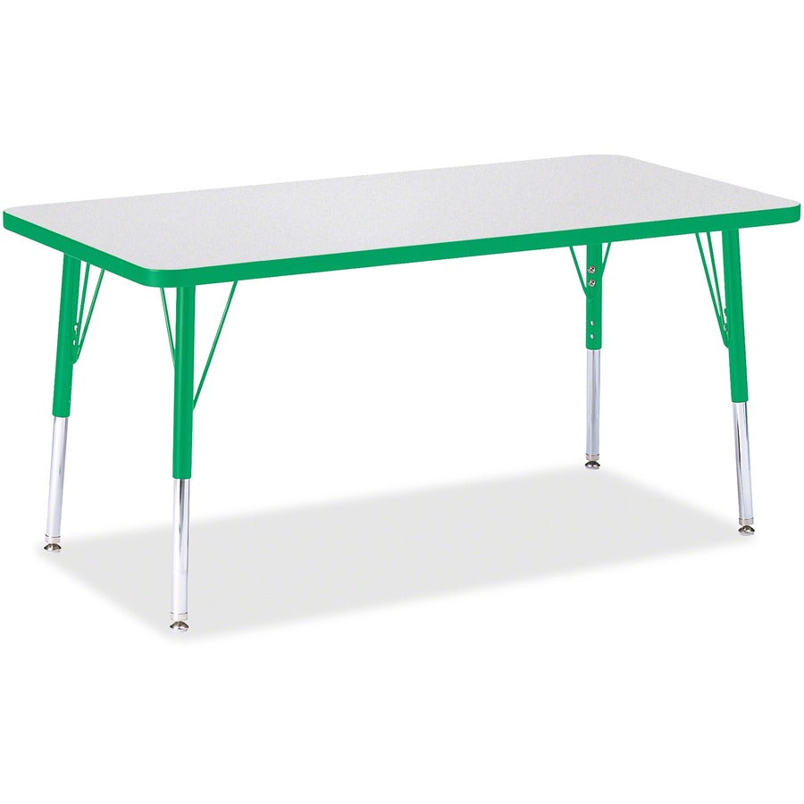 Jonti-Craft Berries Elementary Height Color Edge Rectangle Table - Laminated Rectangle Top - Four Leg Base - 4 Legs - Height Adjustable - 15" to 24" Adjustment - 48" Table Top Length x 24" Table Top Width x 1.13" Table Top Thickness - 24" Height - Art...