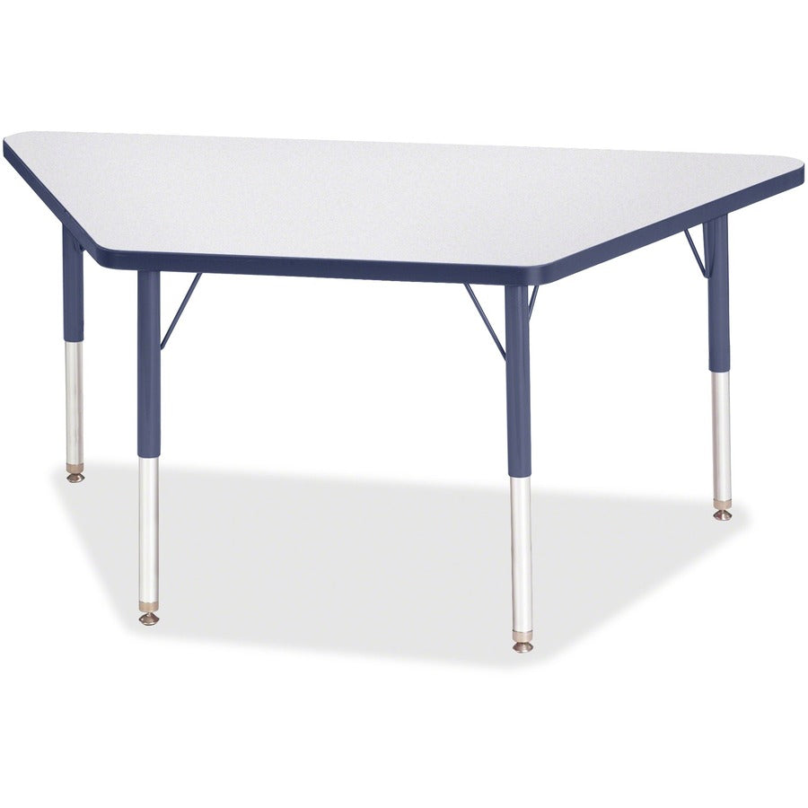Jonti-Craft Berries Elementary Height Prism Edge Trapezoid Table - Laminated Trapezoid, Gray Top - Four Leg Base - 4 Legs - Height Adjustable - 15" to 24" Adjustment - 48" Table Top Length x 24" Table Top Width x 1.13" Table Top Thickness - 24" Height...