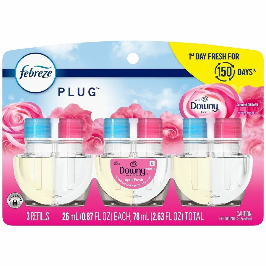 Febreze FadeDefy PLUG Air Freshener - 2.63 oz - April Fresh - 50 Day - Odor Neutralizer - 3 / Pack