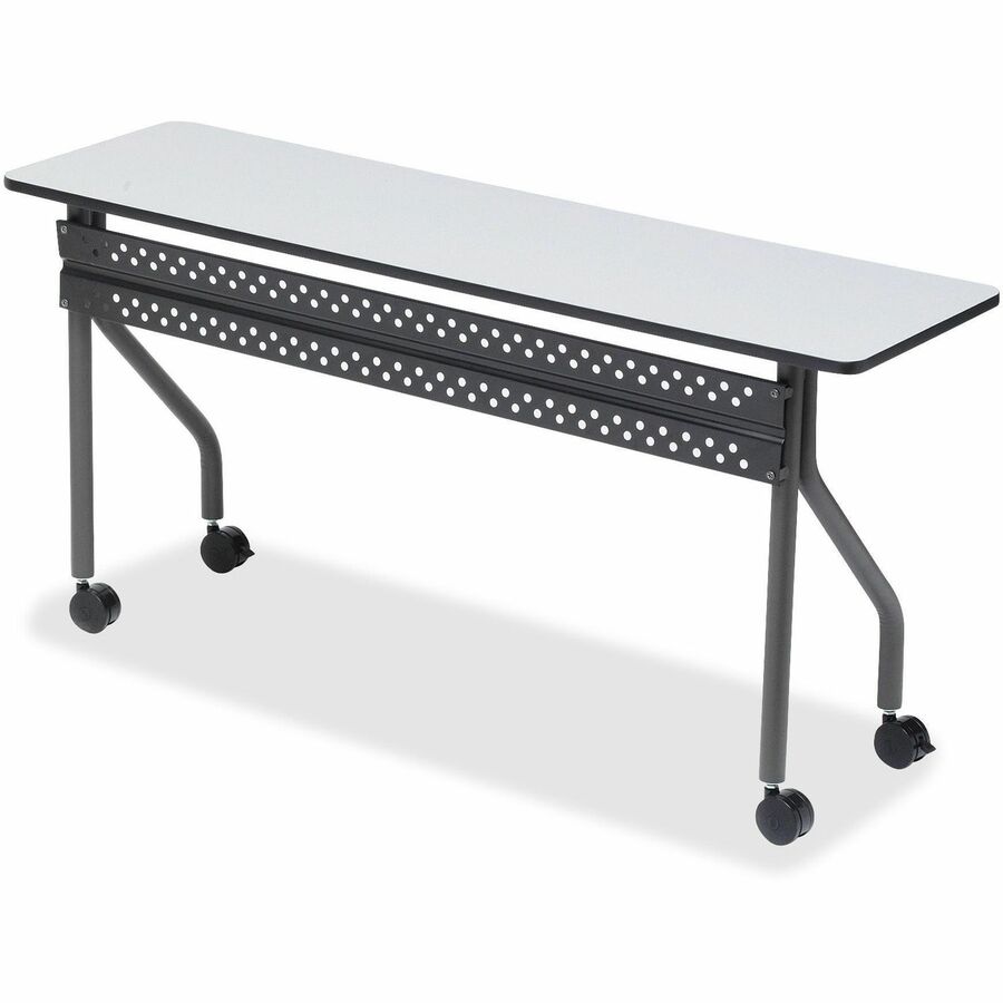 Iceberg OfficeWorks 68067 Mobile Training Table - Rectangle Top - 72" Table Top Length x 18" Table Top Width x 0.75" Table Top Thickness - Office - Assembly Required - Gray - 1 Each