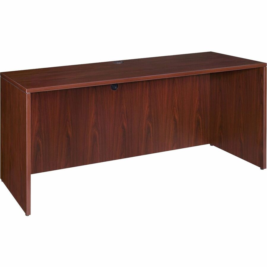 Lorell Essentials Series Credenza Shell - 29.5" Height x 59" Width x 23.6" Depth x 1" Thickness - Finish: Laminate, Mahogany - Grommet, Durable, Adjustable Feet - 1 Each