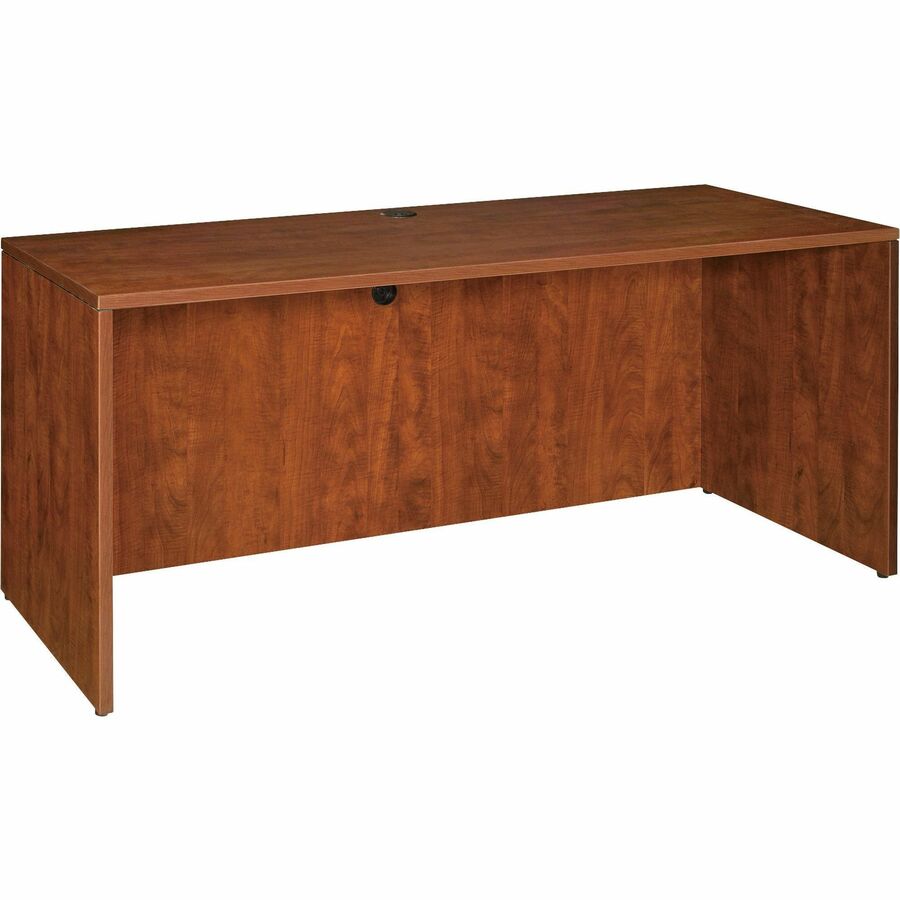 Lorell Essentials Series Credenza Shell - 29.5" Height x 66.1" Width x 23.6" Depth - Finish: Cherry, Laminate - Grommet - 1 Each