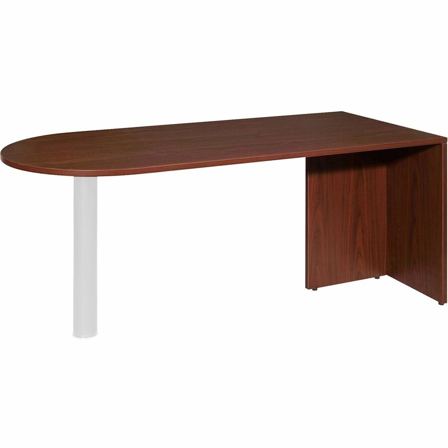 Lorell Essentials Series Peninsula Desk Box 1 of 2 - 29.5" Height x 30" Width x 66" Depth - Finish: Laminate, Mahogany - Durable - 1 Each