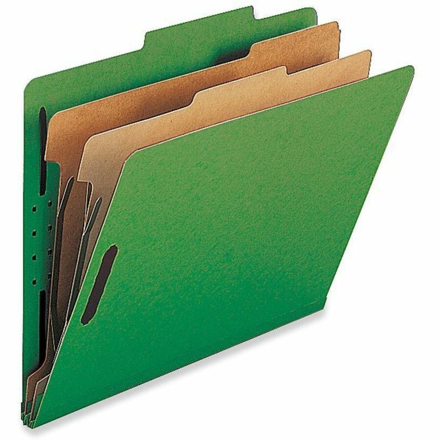 Nature Saver Legal Recycled Classification Folder - 8 1/2" x 14" - 2" for Folder - 2 Divider - 25 pt. - Green - 100% Recycled - 10 / Box
