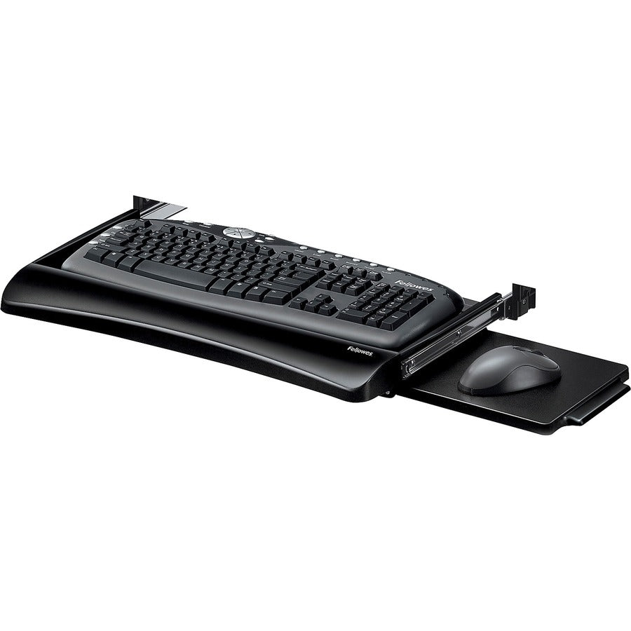 Fellowes Office Suites Underdesk Keyboard Drawer - 2.3" Height x 22" Width x 11.6" Depth - Black - 1 Each