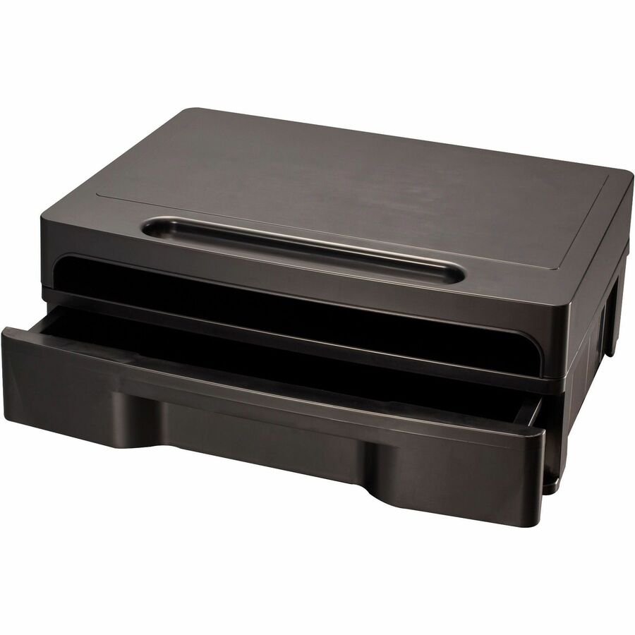 Officemate Monitor Stand with Drawer - Black
