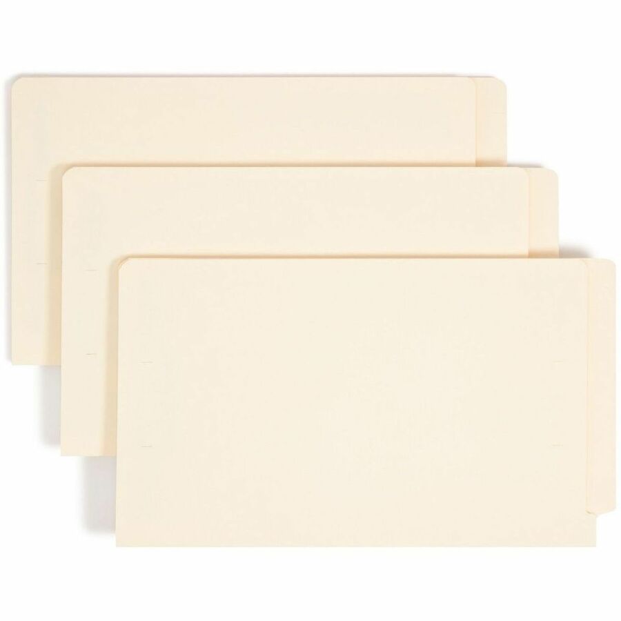 Smead Straight Tab Cut Letter Recycled Fastener Folder - 8 1/2" x 11" - 3/4" Expansion - 2 x 2S Fastener - 2" for Folder - 11 pt. - 2 Plys - Manila - Reinforced Tab - 10% Recycled - 50 / Box