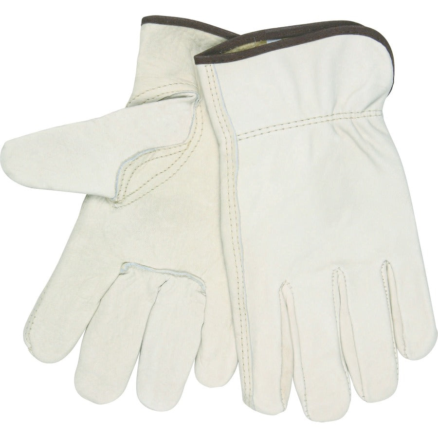 MCR Safety Leather Driver Gloves - X-Large Size - Beige - 1 Pair