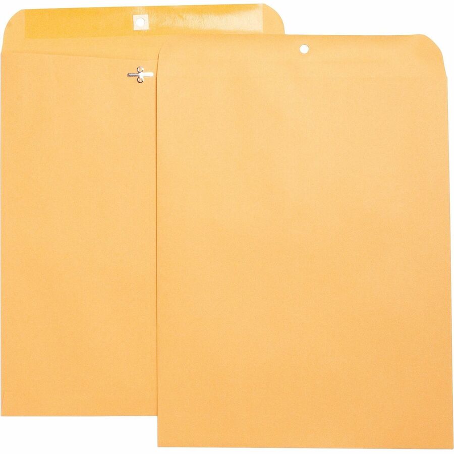 Business Source Heavy-duty Clasp Envelopes - Clasp - #105 - 11 1/2" Width x 14 1/2" Length - 28 lb - Clasp - Brown Kraft - Kraft - 1 Box