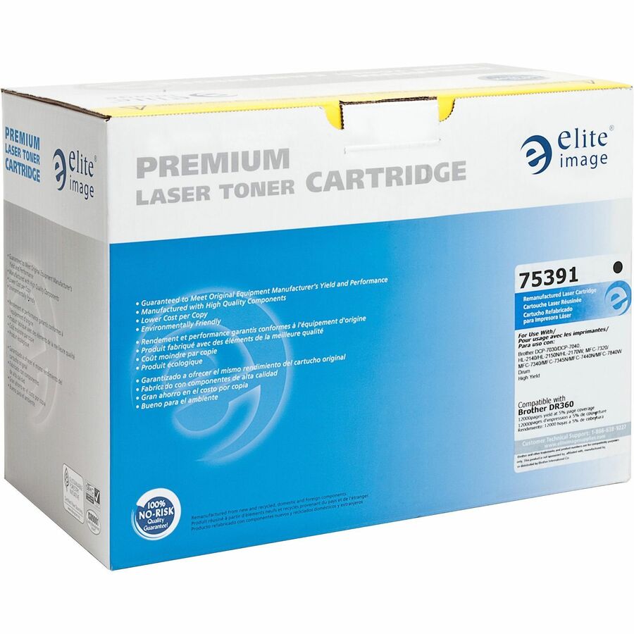 Elite Image 75391 Remanufactured Brother DR360 Drum Unit - Laser Print Technology - 12000 - Black - 1 Each